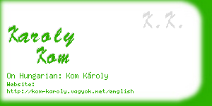 karoly kom business card
